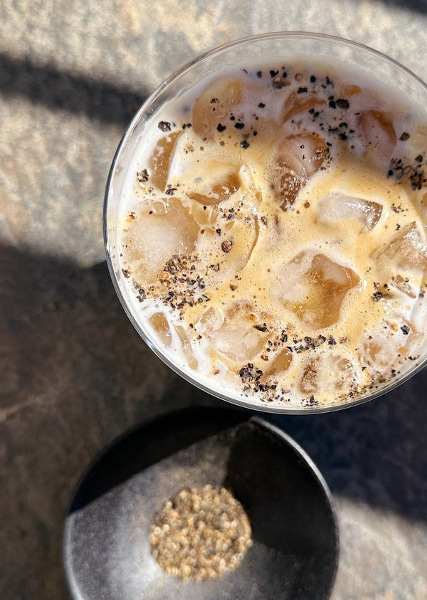 BLACK PEPPER HAZELNUT ICED LATTE